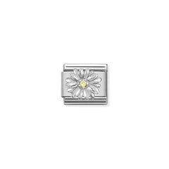 Nomination COMPOSABLE CLASSIC SYMBOLE Element aus Edelstahl, mit 925er Silber und Cubic zirkonia verziert (13_(Margeritenblume)) 330311/13