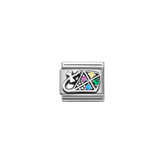 Nomination COMPOSABLE CLASSIC OXIDIERTE SYMBOLE Element aus Edelstahl, mit 925er Silber und Cubic Zirkonia verziert (03_(Drachen)) 330323/03