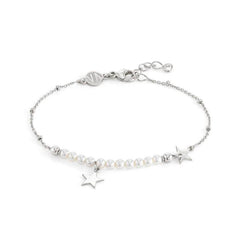 Nomination MELODIE PERLE EDITION Armband aus 925er Silber, mit Perlen (Weiss) verziert, dazu Anhaenger (032_Stern Silber) 147710/032