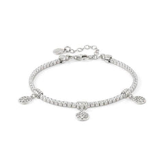 Nomination CHIC&CHARM Tennis-Armband aus 925er Silber, mit Cubic Zirkonia voll besetzt, dazu Anhaenger (047_(Lebensbaum, Silber)) 148600/047