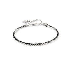 Nomination CHIC&CHARM Tennis-Armband aus 925er Silber, mit Cubic Zirkonia voll besetzt (042_Schwarz und Silver) 148601/042
