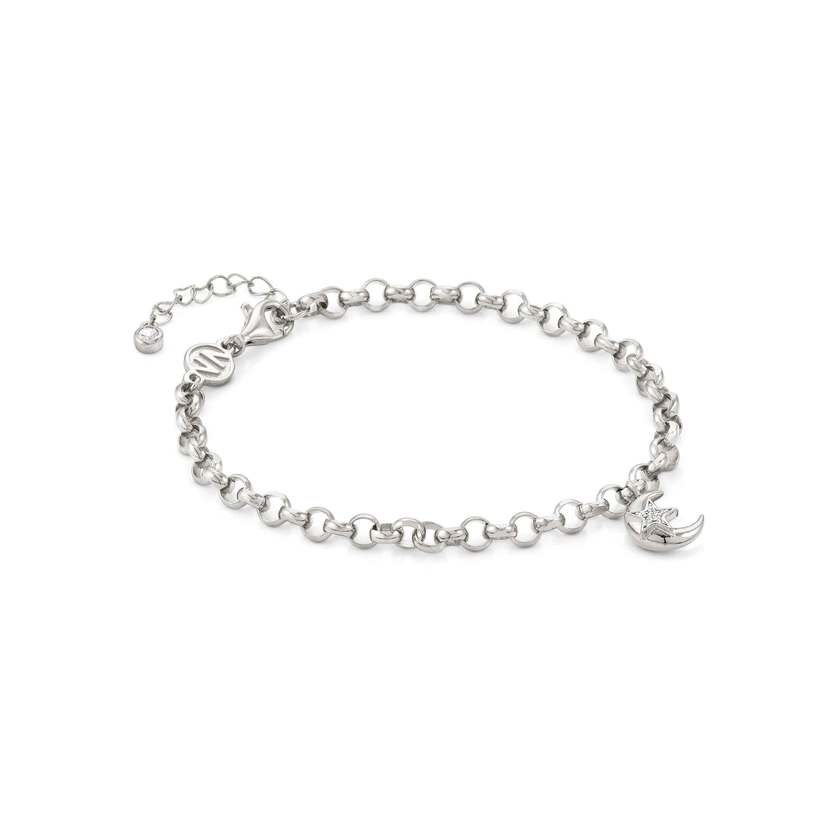 Nomination SWEETROCK ROMANCE EDITION Armband aus 925er Silber, 1 Charm-Anhaenger mit Cubic Zirkonia verziert (030_Mond Silber) 148020/030