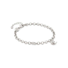 Nomination SWEETROCK ROMANCE EDITION Armband aus 925er Silber, 1 Charm-Anhaenger mit Cubic Zirkonia verziert (030_Mond Silber) 148020/030