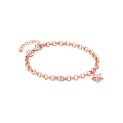 Nomination SWEETROCK ROMANCE EDITION Armband aus 925er Silber, 1 Charm-Anhaenger mit Cubic Zirkonia verziert (033_(Stern, Rose)) 148020/033