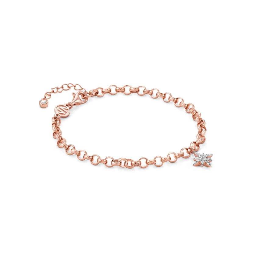 Nomination SWEETROCK ROMANCE EDITION Armband aus 925er Silber, 1 Charm-Anhaenger mit Cubic Zirkonia verziert (066_(Windrose, Rosegold)) 148020/066