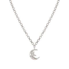 Nomination SWEETROCK ROMANCE EDITION Halskette aus 925er Silber, Anhaenger mit Cubic Zirkonia verziert (030_Mond Silber) 148022/030