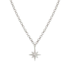 Nomination SWEETROCK ROMANCE EDITION Halskette aus 925er Silber, Anhaenger mit Cubic Zirkonia verziert (065_(Windrose, Silber)) 148022/065