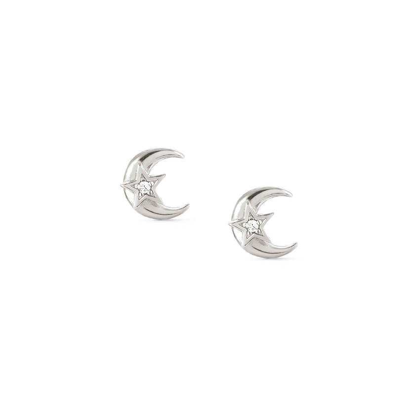 Nomination SWEETROCK ROMANCE EDITION Ohrstecker aus 925er Silber, mit Cubic Zirkonia verziert (030_Mond Silber) 148024/030