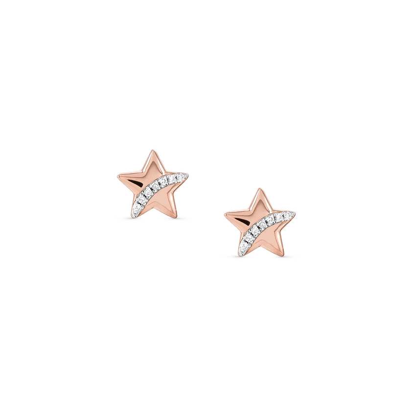 Nomination SWEETROCK ROMANCE EDITION Ohrstecker aus 925er Silber, mit Cubic Zirkonia verziert (033_(Stern, Rose)) 148024/033