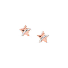 Nomination SWEETROCK ROMANCE EDITION Ohrstecker aus 925er Silber, mit Cubic Zirkonia verziert (033_(Stern, Rose)) 148024/033