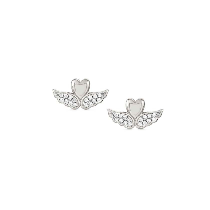 Nomination SWEETROCK ROMANCE EDITION Ohrstecker aus 925er Silber, mit Cubic Zirkonia verziert (068_(Befluegeltes Herz, Silber)) 148024/068