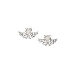 Nomination SWEETROCK ROMANCE EDITION Ohrstecker aus 925er Silber, mit Cubic Zirkonia verziert (068_(Befluegeltes Herz, Silber)) 148024/068