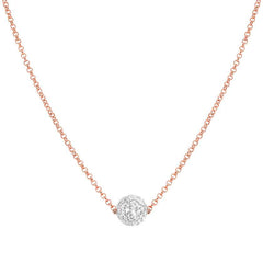 Nomination SOUL Halskette aus 925er Silber, Kugel mit Cubic Zirkonia in Pave-Fassung verziert (011_Rosevergoldet) 149005/011