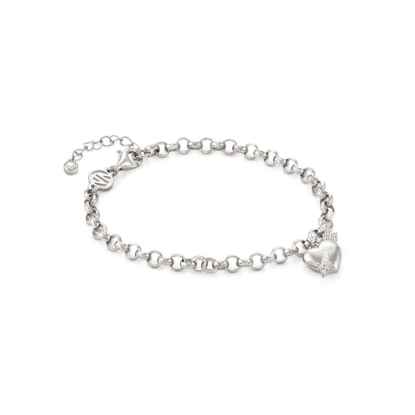 Nomination SWEETROCK ROMANCE EDITION Armband aus 925er Silber, 1 Charm-Anhaenger mit Cubic Zirkonia verziert (071_(Herz mit Pfeil, Silber)) 148020/071