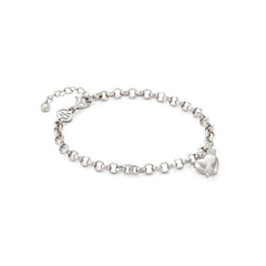Nomination SWEETROCK ROMANCE EDITION Armband aus 925er Silber, 1 Charm-Anhaenger mit Cubic Zirkonia verziert (071_(Herz mit Pfeil, Silber)) 148020/071