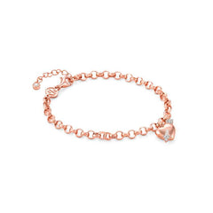 Nomination SWEETROCK ROMANCE EDITION Armband aus 925er Silber, 1 Charm-Anhaenger mit Cubic Zirkonia verziert (072_(Herz mit Pfeil, Rosegold)) 148020/072