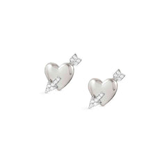Nomination SWEETROCK ROMANCE EDITION Ohrstecker aus 925er Silber, mit Cubic Zirkonia verziert (071_(Herz mit Pfeil, Silber)) 148024/071