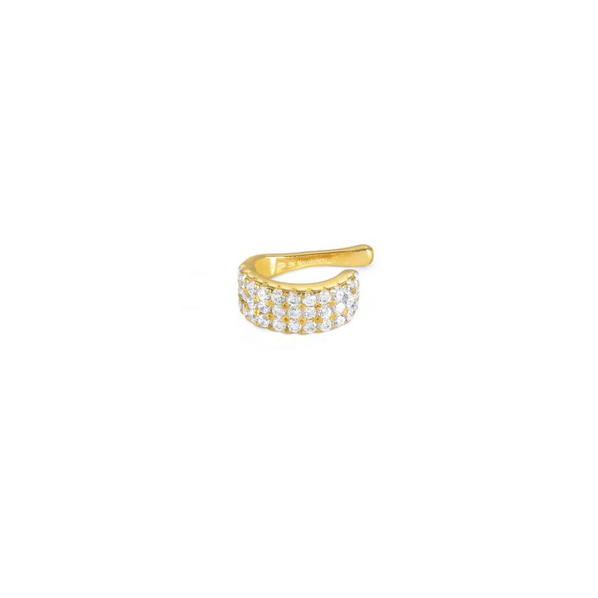 Nomination SENTIMENTAL Ear Cuff (klein) aus 925er Silber, mit Cubic Zirkonia in Pave-Fassung verziert (012_(Gelb vergoldet)) 149207/012