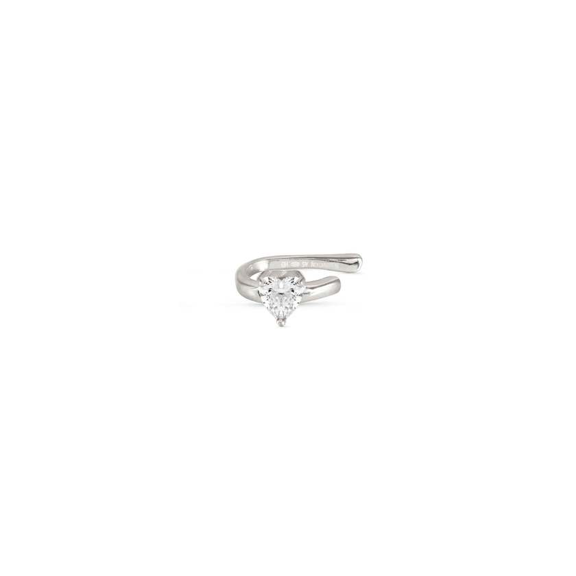 Nomination SENTIMENTAL Solitaer-Ear Cuff aus 925er Silber, mit Cubic Zirkonia verziert (009_Herz Silber) 149209/009