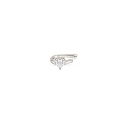 Nomination SENTIMENTAL Solitaer-Ear Cuff aus 925er Silber, mit Cubic Zirkonia verziert (009_Herz Silber) 149209/009