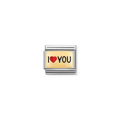 Nomination COMPOSABLE CLASSIC PLAETTCHEN Edelstahl, Email und 18k gold (52_(I HERZ you)) 030284/52