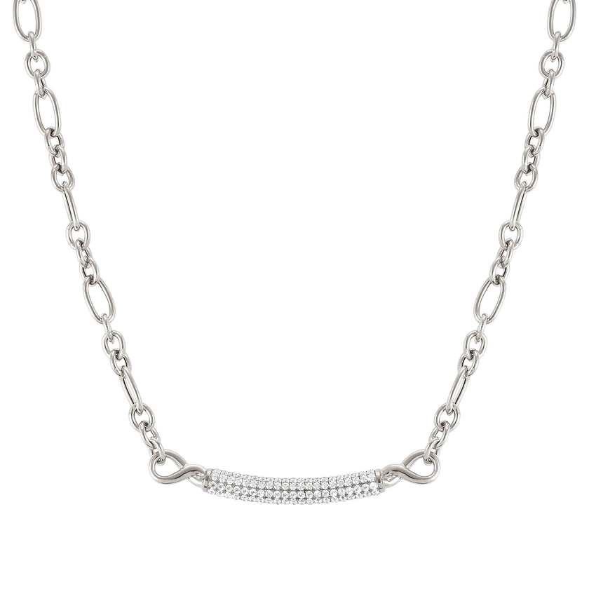 Nomination ENDLESS Halskette aus 925er Silber, mit Cubic Zirkonia in Pave-Fassung verziert (010_(Silber)) 149105/010