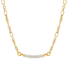 Nomination ENDLESS Halskette aus 925er Silber, mit Cubic Zirkonia in Pave-Fassung verziert (012_(Gelb vergoldet)) 149105/012