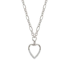 Nomination ENDLESS Halskette aus 925er Silber, Anhaenger mit Cubic Zirkonia verziert (001_Silbernes Herz) 149106/001