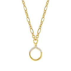 Nomination ENDLESS Halskette aus 925er Silber, Anhaenger mit Cubic Zirkonia verziert (004_Gelbgoldenere Kreis) 149106/004