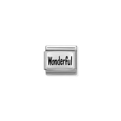 Nomination COMPOSABLE CLASSIC PLAETTCHEN aus Edelstahl, mit 925er Silber verziert, (52_(Wonderful)) 330102/52