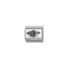 Nomination COMPOSABLE CLASSIC PLATTEN Element aus Edelstahl, mit 925er Silber verziert (21_(Biene mit Blumen)) 330111/21