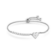 Nomination MILLELUCI Armband aus Edelstahl, mit Cubic Zirkonia verziert, dazu ein Schmuckelement (022_Herz) 028008/022