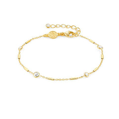 Nomination BELLA DETAILS EDITION Armband aus 925er Silber, vergoldet, mit Cubic Zirkonia verziert (035_(Wuerfelkette)) 146685/035