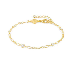 Nomination BELLA DETAILS EDITION Armband aus 925er Silber, vergoldet, mit Cubic Zirkonia verziert (036_(Quaderkette)) 146685/036