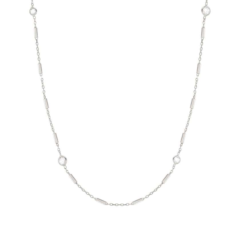 Nomination BELLA DETAILS EDITION Halskette aus 925er Silber, mit Cubic Zirkonia verziert (035_(Wuerfelkette)) 146686/035