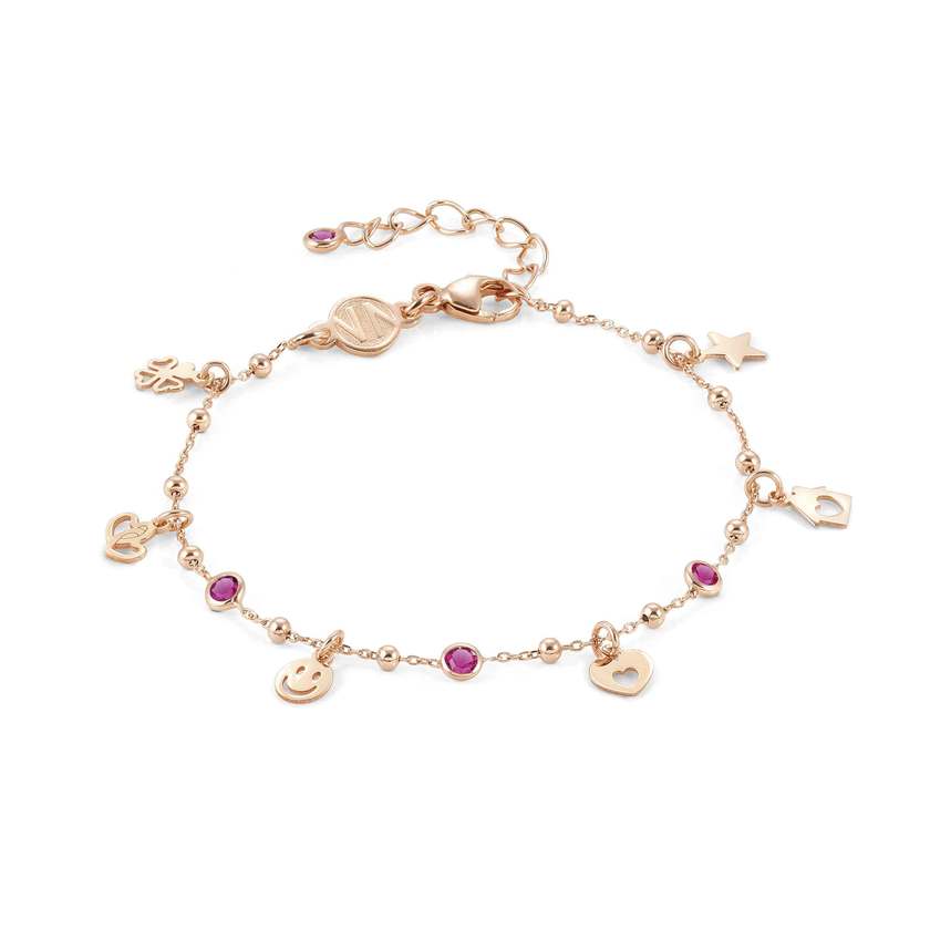 Nomination MELODIE HAPPY EDITION Armband aus 925er Silber, mit Cubic Zirkonia verziert (078_(FAMILY-Mix, Rosegold)) 147720/078