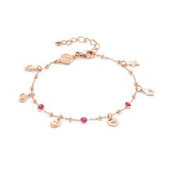 Nomination MELODIE HAPPY EDITION Armband aus 925er Silber, mit Cubic Zirkonia verziert (078_(FAMILY-Mix, Rosegold)) 147720/078