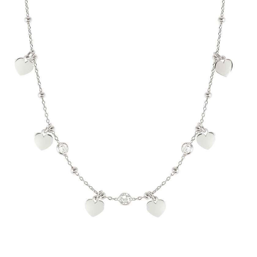 Nomination MELODIE HAPPY EDITION Halskette aus 925er Silber, mit Cubic Zirkonia verziert (001_Silbernes Herz) 147721/001