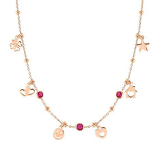 Nomination MELODIE HAPPY EDITION Halskette aus 925er Silber, mit Cubic Zirkonia verziert (078_(FAMILY-Mix, Rosegold)) 147721/078