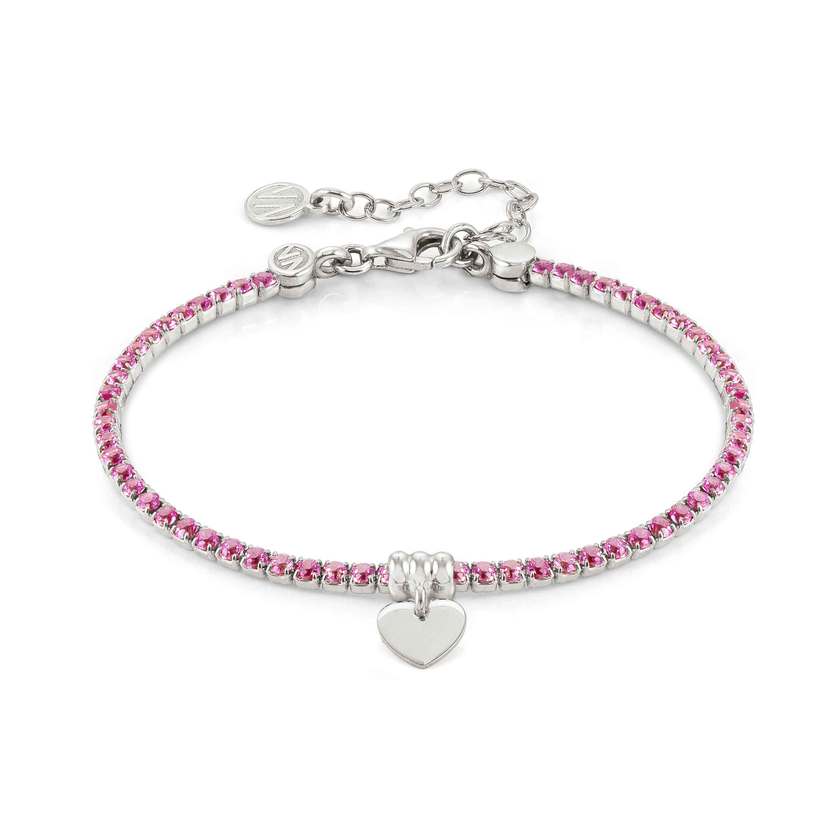 Nomination CHIC&CHARM COLORS EDITION Armband aus 925er Silber, mit Cubic Zirkonia verziert (026_(Herz, Rosa)) 148611/026