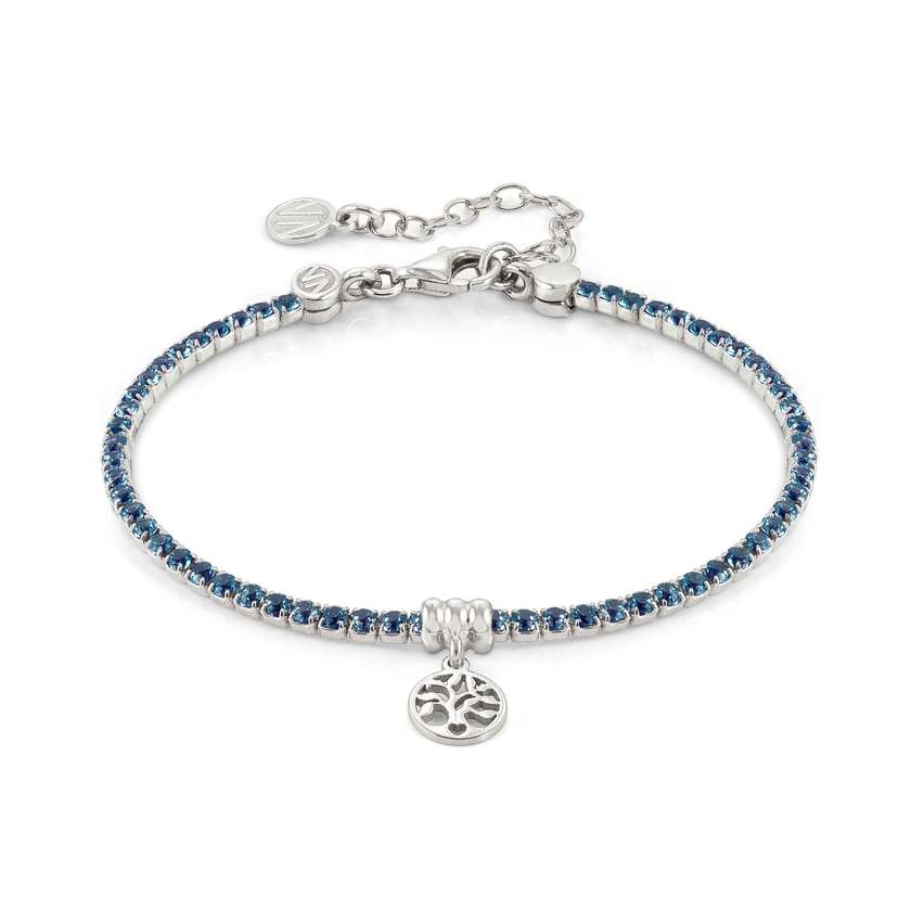 Nomination CHIC&CHARM COLORS EDITION Armband aus 925er Silber, mit Cubic Zirkonia verziert (034_(Lebensbaum, Blau)) 148611/034