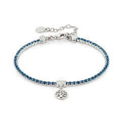 Nomination CHIC&CHARM COLORS EDITION Armband aus 925er Silber, mit Cubic Zirkonia verziert (034_(Lebensbaum, Blau)) 148611/034