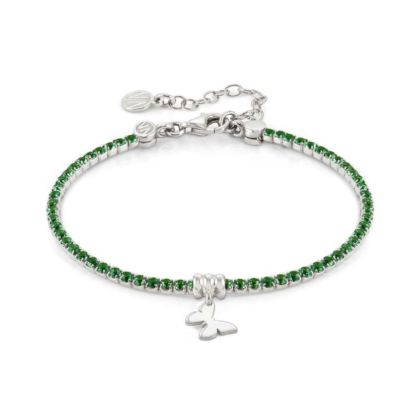 Nomination CHIC&CHARM COLORS EDITION Armband aus 925er Silber, mit Cubic Zirkonia verziert (038_(Schmetterling, Gruen)) 148611/038