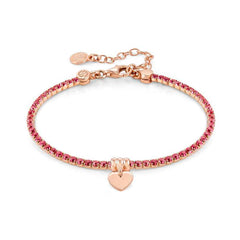 Nomination CHIC&CHARM COLORS EDITION Armband aus 925er Silber, rose vergoldet, mit Cubic Zirkonia verziert (024_(Herz, Rot)) 148612/024