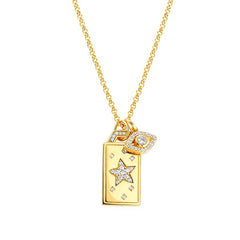 Nomination TALISMANI Halskette aus 925er Silber, vergoldet, mit Cubic Zirkonia und Edelsteinen verziert (023_(Let opportunity light,,,)) 149507/023