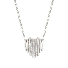Nomination LOVELIGHT Halskette aus 925er Silber, dazu ein mit Cubic Zirkonia verzierter Herz-Anhaenger (008_WEISS Verzierung Silber) 149706/008