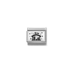 Nomination COMPOSABLE CLASSIC PLATTEN Element aus Edelstahl, mit 925er Silber verziert (38_(Krippe)) 330111/38
