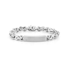 Nomination STRONG DIAMOND EDITION Bike-Armband aus Edelstahl, dazu mit Diamant (Weiss) verzierte Plakette (036_(MEDIUM)) 028318/036