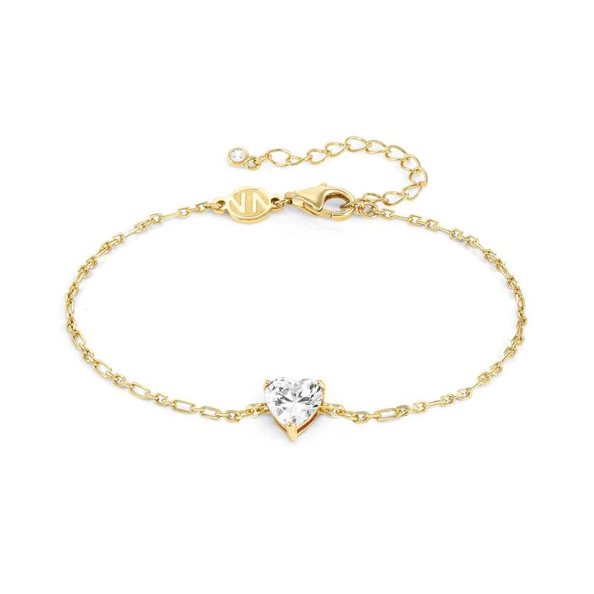 Nomination SWEETROCK SPARKLING LOVE Armband aus 925er Silber, mit Cubic Zirkonia verziert (012_(Gelb vergoldet)) 148046/012