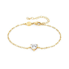 Nomination SWEETROCK SPARKLING LOVE Armband aus 925er Silber, mit Cubic Zirkonia verziert (012_(Gelb vergoldet)) 148046/012